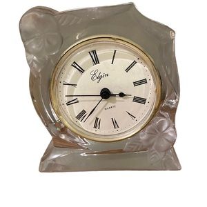 Elgin small vintage crystal clock